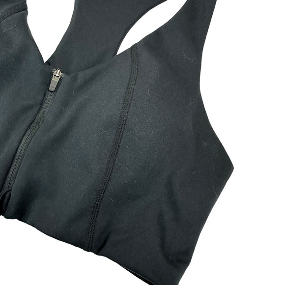 Zella Studio Lite Run Zip Front Racerback Sports Bra Black Small - Picture 7 of 15